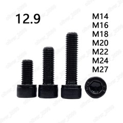 Black 12.9 Steel DIN912 Hex Socket Bolts Cap Head Screws M14 M16 M18 M20 M22-M27