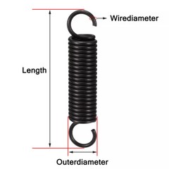 Spring steel Expansion Tension Spring, Wire Dia 4mm, OD 20mm-31mm,L 70mm-600mm