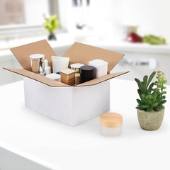7x5x4 Inches Shipping Boxes Pack of 25 White Corrugated for Mailing