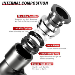 Straight Air Line Union Push To Connect Air Fittings For 3/8″ OD Pneumatic 10Pcs