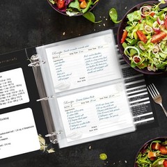 25Pack 4×6 Inch Recipe Card Protectors Clear Recipe Card Sleeves for 8.5×9.5 Inc