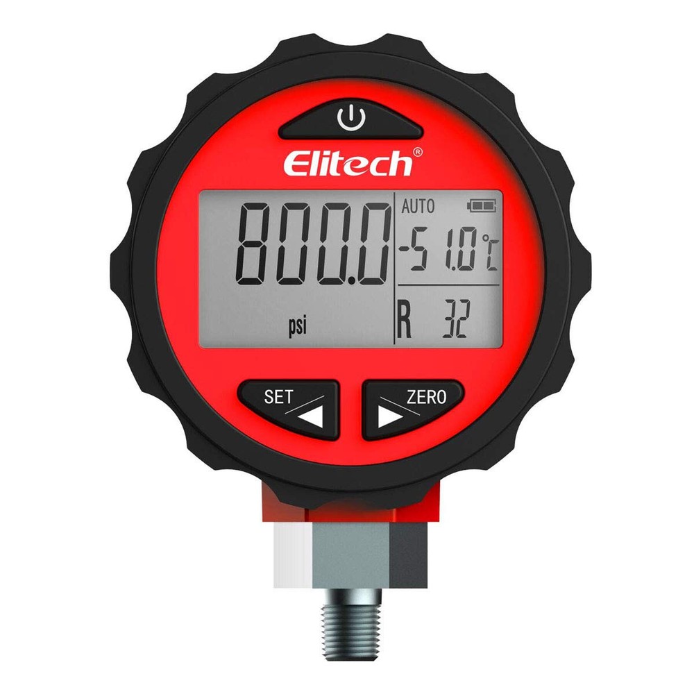 Elitech PG-30Pro Red Refrigeration HVAC Digital Pressure Gauge 87+ Refrigerants