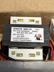 Control Transformer For 24, 12, Or 2.5 Volts AC Control System EP4031OF Class 2