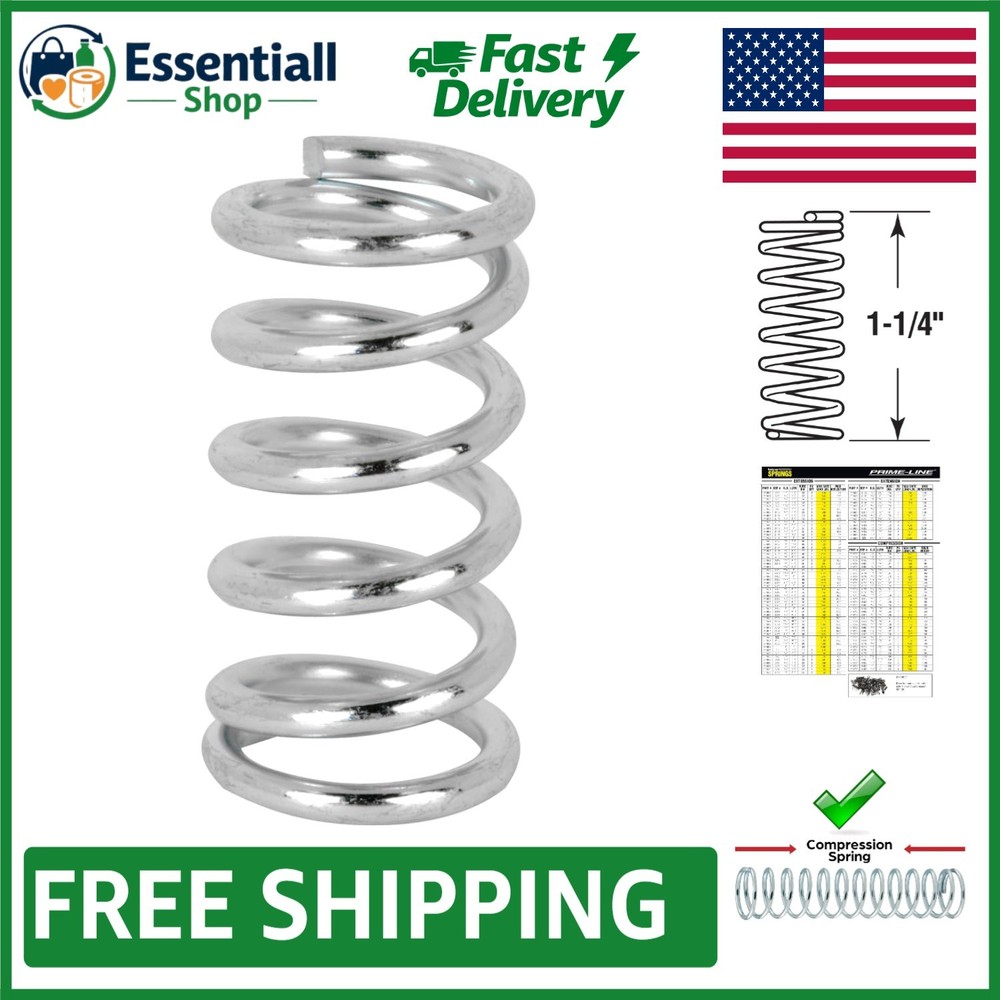 Heavy-Duty Nickel-Plated Compression Spring 0.091 GA – 2 Pack, Versatile Use