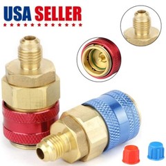 A/C R134a Quick Coupler Adapter Car High & Low Side HVAC SAE Male Flare Fitting