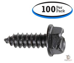 Slotted Hex Washer Head – Professional License Plate Screws – #14 x 3/4″