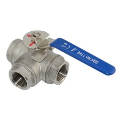 3/4″ 3/4 in NPT 3-way threaded Ball Valve Female Port L Type WOG1000 SS304 oil