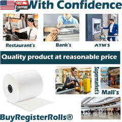 (50 Rolls) 3 1/8 X 230 Thermal Paper Receipt Rolls (55 GSM Premium Quality Germa