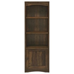 Pemberly Row Transitional 3-Shelf Engineered Wood Media Tower in Brown
