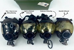 MSA Millennium Gas Mask. W/Drop Leg Pouch used and original used clear lens READ