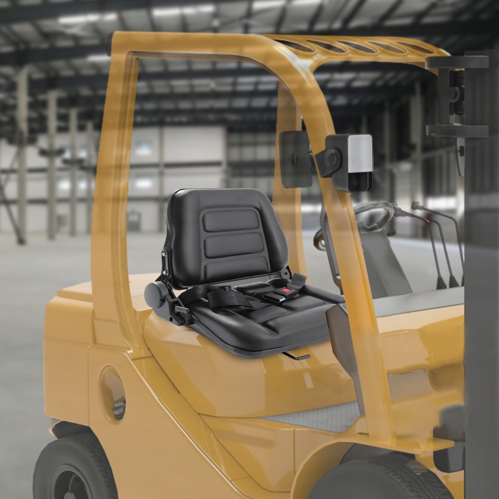 NEW UNIVERSAL FORKLIFT SEAT FITS CLARK CAT HYSTER YALE TOYOTA MITSUBISHI BLACK