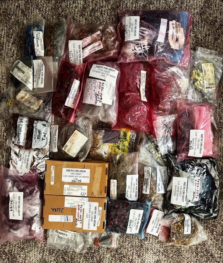 Capacitors. 18lb. Box of Assorted Capacitors