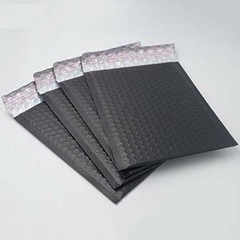 250 #000 Matte Metallic Black Poly Bubble Mailers Envelopes 4×8