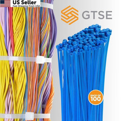 GTSE 12 Inch Blue Zip Ties, 100 Pack, 50lb Strength, UV 12″ (50lb),