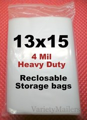 35 Resealable Storage Bags 13”x 15” Clear HEAVY DUTY 4 MIL Seal-Top Bags 13×15