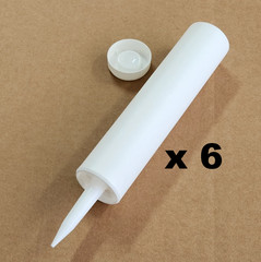 Lot of 6 – Empty Caulk Tubes Fillable Sealant Caulking Tubes with Cap