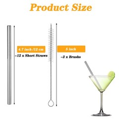 JIEYAO 12 Pack 4.7 Inch Short Metal Inch/12.5cmx 0.24 Inch/6mm, Silver