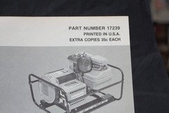 Homelite Generator Parts List Part No. 17239 Model 170A15-1A Illustrated