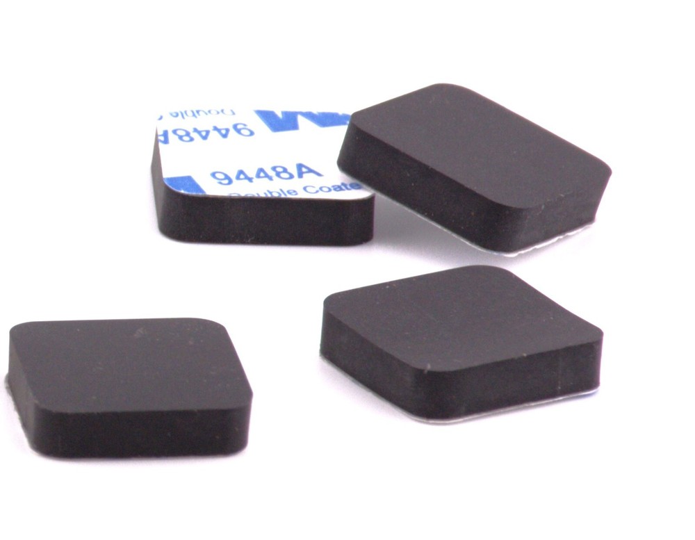 3/4″ Sq x 3/16″ Tall Rubber Feet for Electronics Repair & Restore, 3M Backing