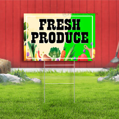 Fresh Produce Indoor Outdoor Yard Sign