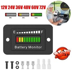 Car Battery Indicator 12V 24V 48V 60V 72V LED Meter Gauge Monitor for Golf Cart