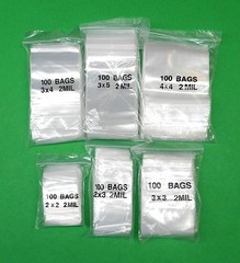 600 Assorted Bags Clear 2Mil Reclosable Baggies 100 @ 2×2 2×3 3×3 3×4 3×5 4×4