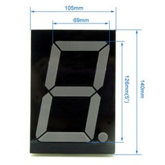 Red 5″ Seven 7 Segment Display Common Anode LED Digital Number 1 Bit 10 pins DIP