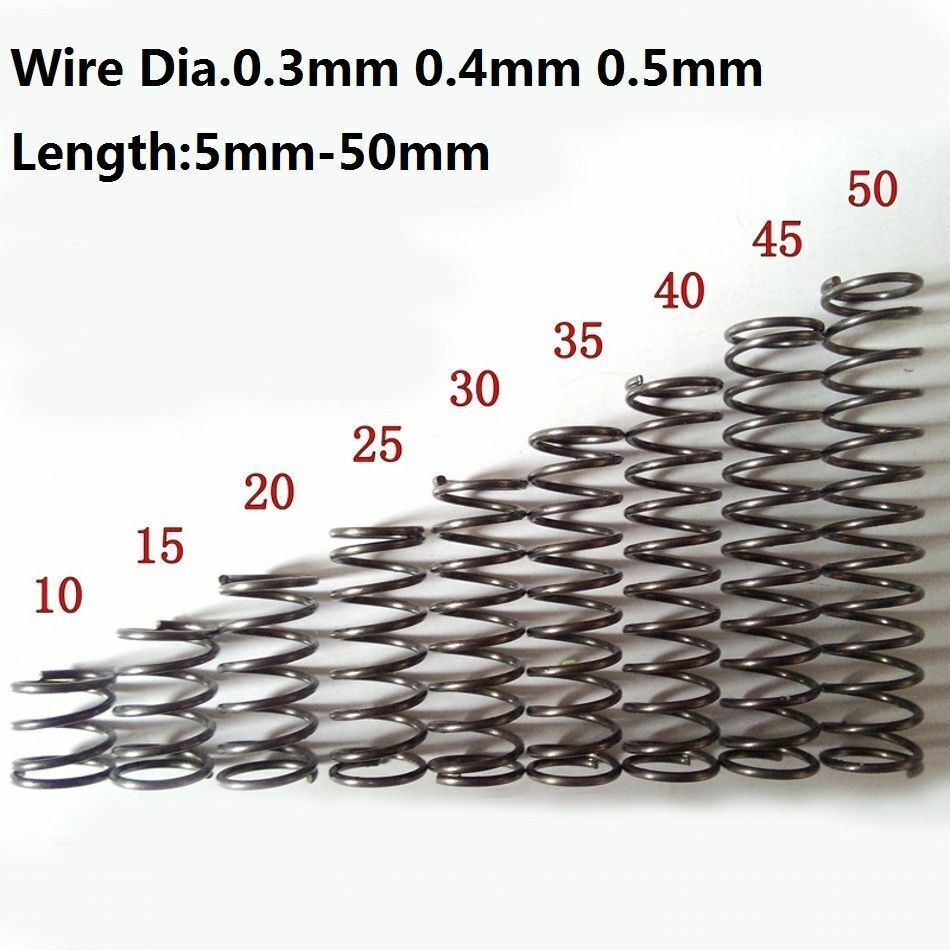 30 Pcs Small Springs Compression Spring Steel Wire Dia.0.3mm-0.5mm OD 2mm-10mm