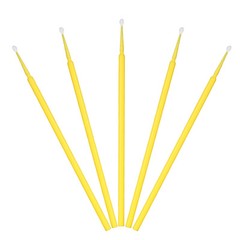100 Micro Brushes Applicators Microbrush Dental Regular Yellow 2.0 mm