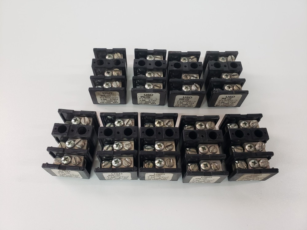 Lot of 9 – USD P14002-3 Power Distribution Terminal Block 60a 600v