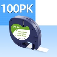 100PK DYMO LetraTag Refills Tape 12mm 91330 Compatible for LT-100H White Paper