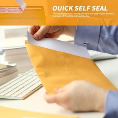 100 Pack 10×13″ Kraft Catalog Mailing Envelopes Mailers Peel Self Seal