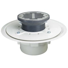Plastic Oddities Adjustable Floor Drain – PVC 4″ Over Pipe Fit with 5″ Stainless