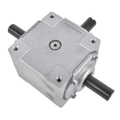 40 HP Right Angle Bevel Gearbox 3 Keyed Shafts 1:1 Ratio CW to CW CCW 1800 RPM