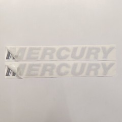 Mercury 3D Raised Chrome Resin Lettering Decal Set – 2 Piece for Outboards
