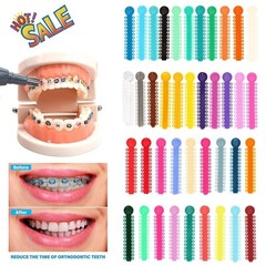 1040 Pcs Dental Orthodontic Ligature Ties Elastic Rubber Band Braces Mixed Color