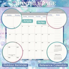 2027-2029 Pocket Planner Monthly Calendar with Notes Pages and Pen Holder