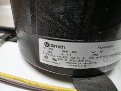A.O. Smith Model F42A20A49 1/10 HP 230 V 1 PH 860 RPM 42Y Fr. Fan/Blower Motor