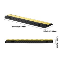 TPU Cable Protector Ramp, 22000lb/axle, 2-Channel, Flip-Top, 3-Pack