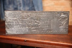 Vtg printing block letterpress typeset newspaper stamp salesman general store