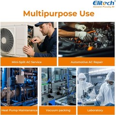 Elitech 2-in-1 HVAC Tool Kit with 3CFM Vacuum Pump Digtal Manifold Gauge