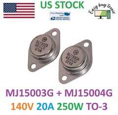 4Pcs 2Pair MJ15003G + MJ15004G TRANSISTOR Bipolar 140V 20A 250W TO-3