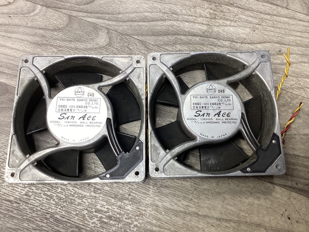 Lot of 2 Sanyo San Ace 109S005 Fans 100V 50/60 HZ Cooling Fans #301N122