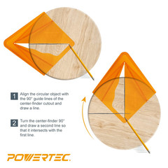POWERTEC Plastic Center Finder Tool for 8 Inch Square, Round, Octagon and 5-3/4