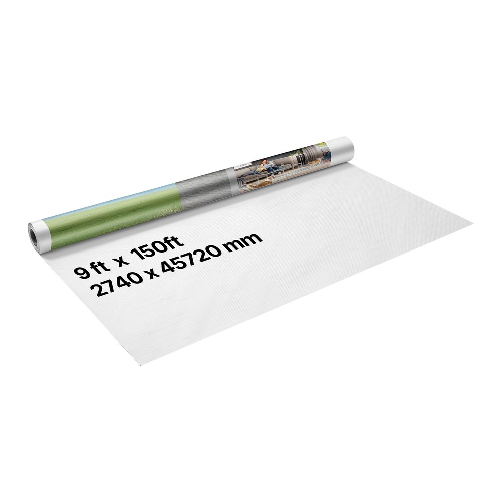 VEVOR 9 x 150 ft House Wrap 0.13 mm Thick Drop Cloth Vapor Barrier Covering