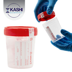 4oz Sterile Disposable Specimen Cup, Secure Lid, Urine, Stool, Semen Collection