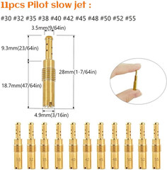 24 Pcs Carburetor Jet Kit Main Jet and Pilot Slow Jet for PWK Nibbi Keihin FCR-