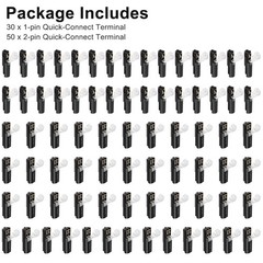 80 PCS Plug-In Quick Wire Connectors, Reusable Clamp Terminal Blocks for Cables.