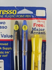 Sanford’s Expresso Extra Fine Plastic Point Pens .3mm Blue, Black NOS 1990’s