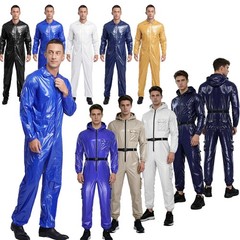 US Mens Waterproof Long Sleeve Coveralls Water Resistant Front Zipper Jumpsuit